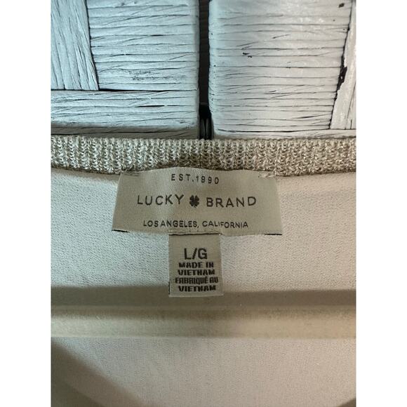 Lucky Brand  lightweight coastal sweater tank top chiffon lining loose weave - Picture 5 of 11